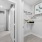 well lit walk-in closet in bathroom