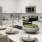 sink and dining island in bright kitchen