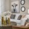 close up of living room couch, coffee table and chair