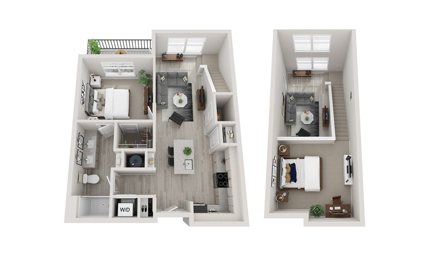 A4L - 1 bedroom floorplan layout with 1 bathroom and 957 square feet