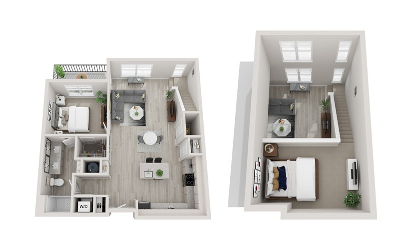 A6L - 1 bedroom floorplan layout with 1 bathroom and 1217 square feet